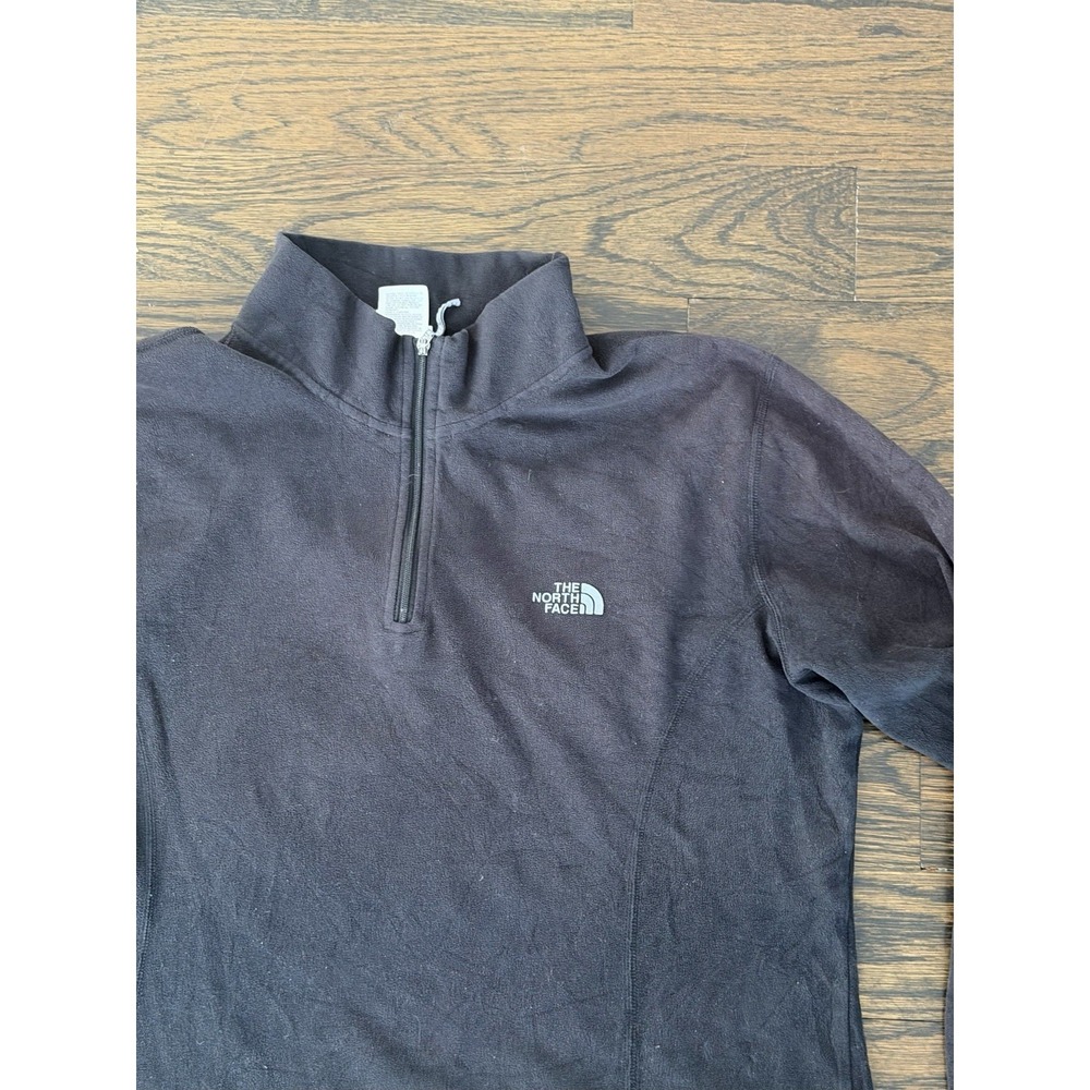 The North Face TKA 100 Fleece Women XL Long Sleeve 1/4 Zip‎ Black Pullover TNF X